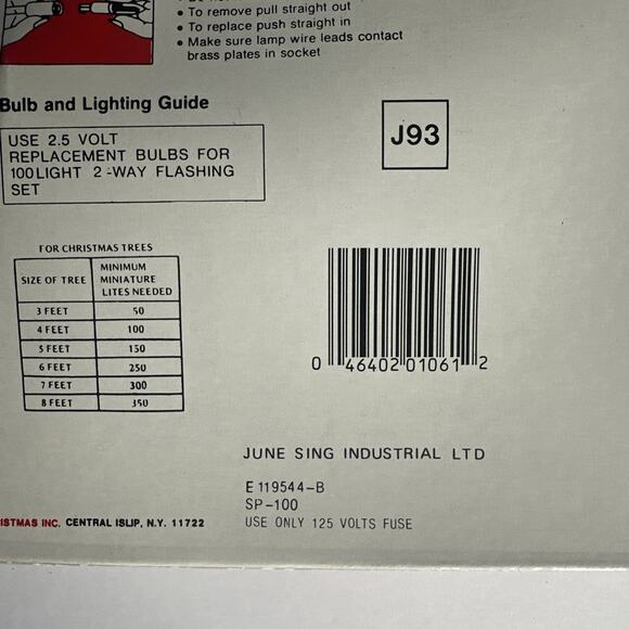 Vintage Liberty Bell 100 Super Bright Christmas Lights Indoor Outdoor w/ Box - Picture 3 of 4